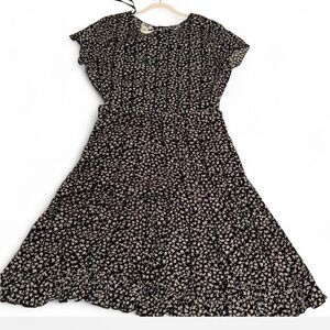 Black and white Floral print matching skirt set